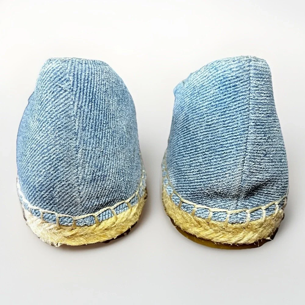 Eileen Fisher Lee Espadrille Denim‎ Flat Sandals Size 6.5